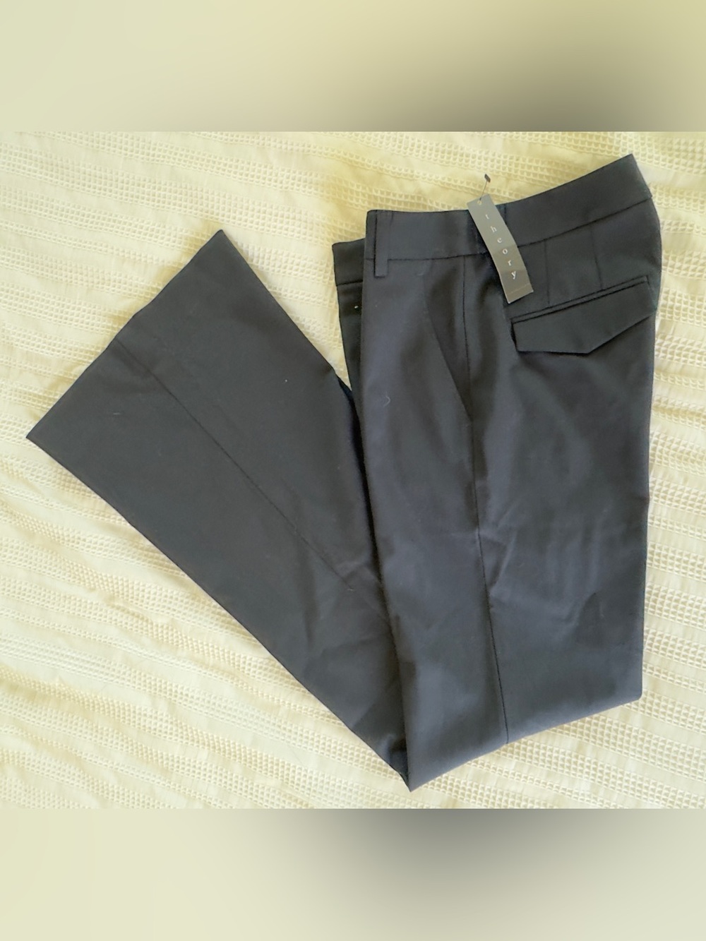 New with Tag Theory Alleen wide leg women trousers pants sz 00 Dark Blue USA